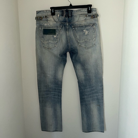 Cult of Individuality Jeans: 33Wx34L, Light Blue with white rips. - Picture 3 of 6